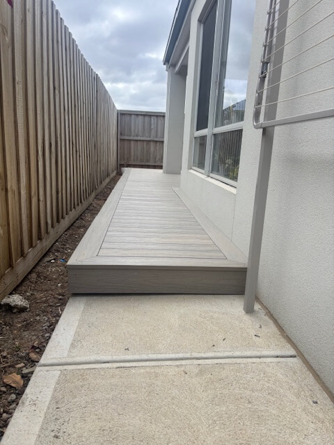 Composite side walkway deck