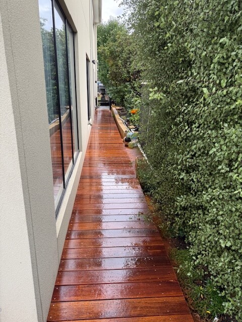 Timber side walkway deck